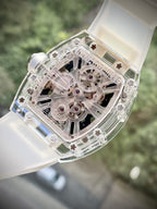 Richard Mille Watch RM12-01 Tourbillon Sapphire Rubber Strap 44mm