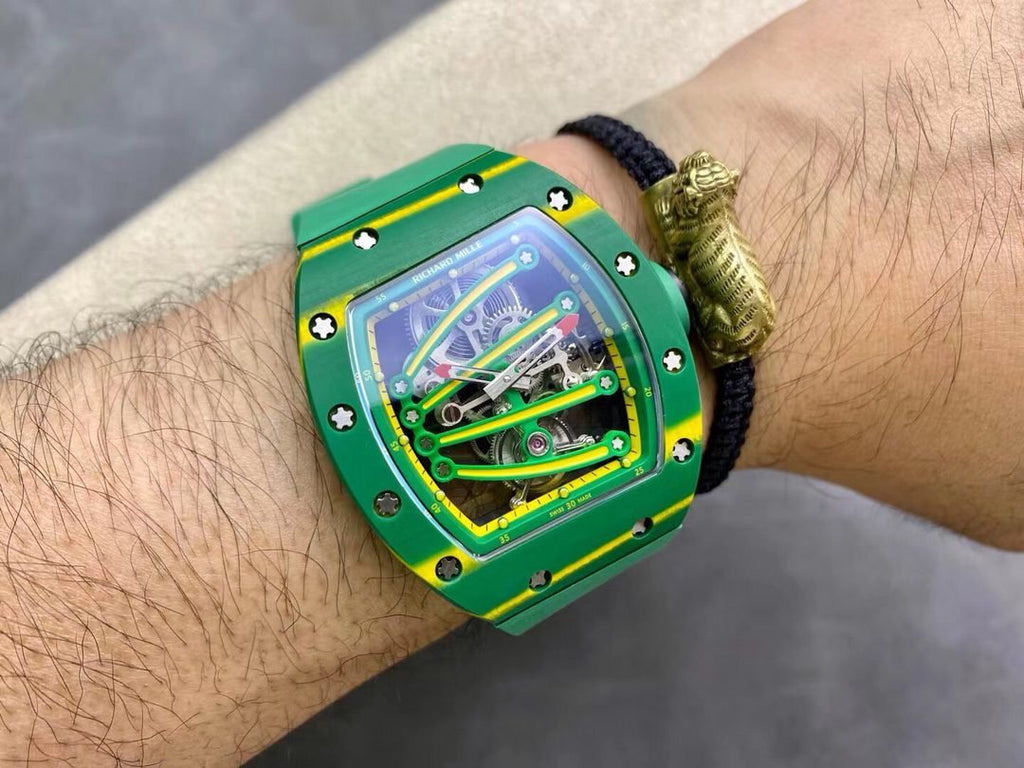 Richard Mille Watch RM59-01 Yohan Blake Tourbillon Carbon Green 43x50mm