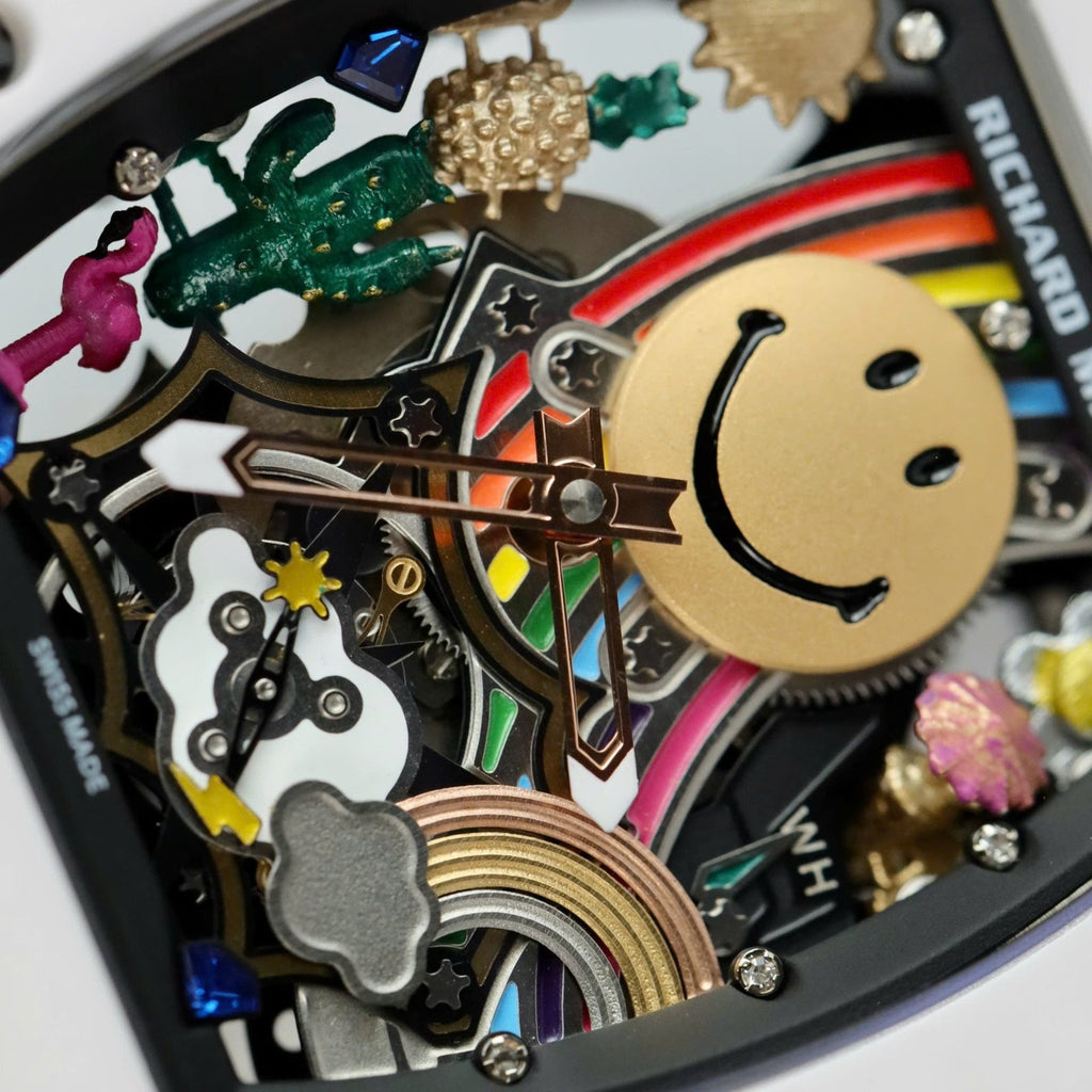 Richard Mille  Watche RM88 Smiley White Ceramic Fabic Nato Strap 42mm