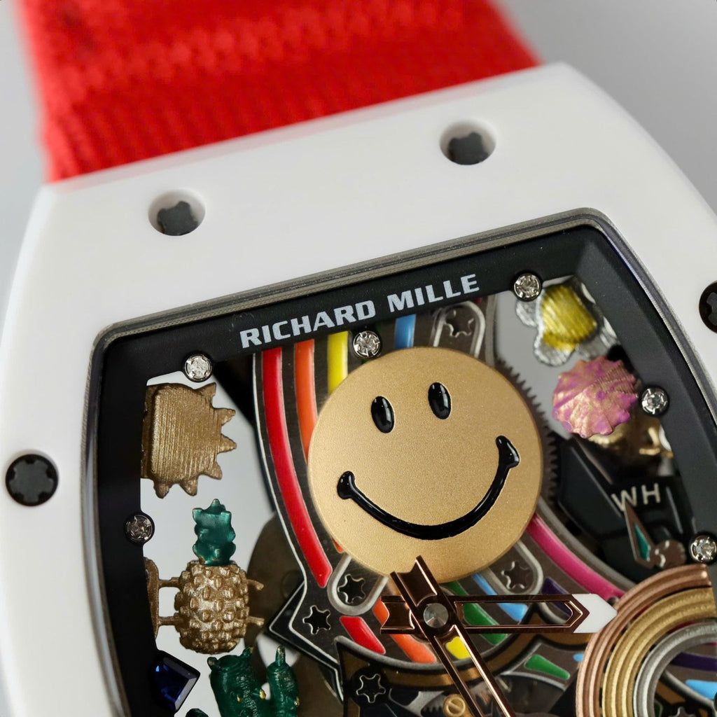Richard Mille  Watche RM88 Smiley White Ceramic Fabic Nato Strap 42mm