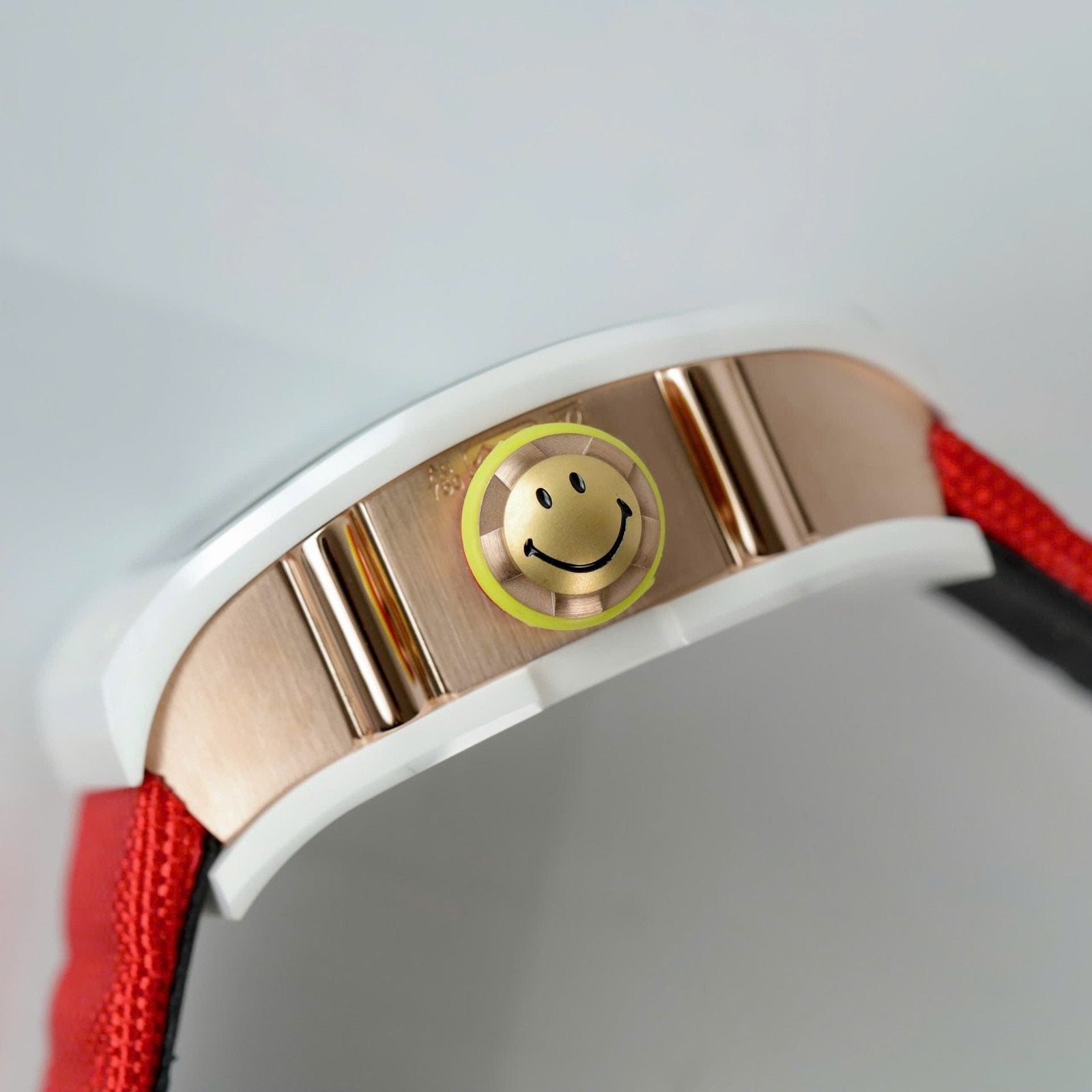 Richard Mille  Watche RM88 Smiley White Ceramic Fabic Nato Strap 42mm