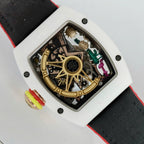 Richard Mille  Watche RM88 Smiley White Ceramic Fabic Nato Strap 42mm