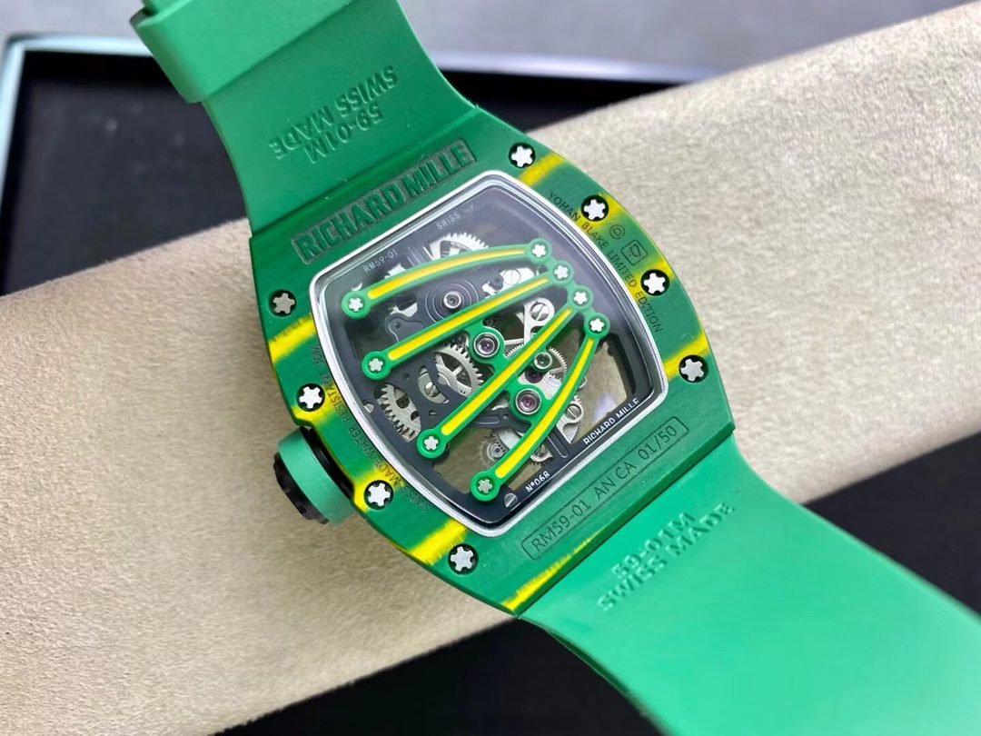 Richard Mille Watch RM59-01 Yohan Blake Tourbillon Carbon Green 43x50mm
