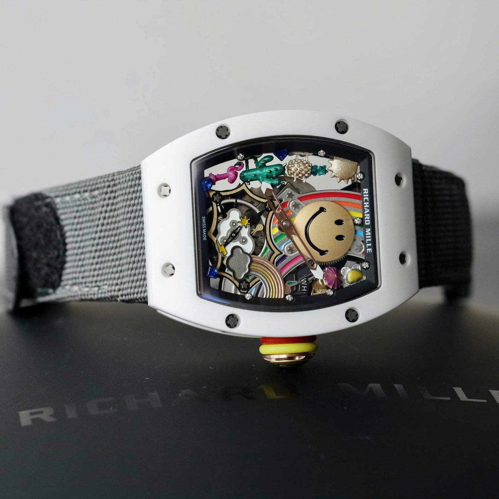 Richard Mille Watch RM88 Smiley Fabic Nato Gray 42mm