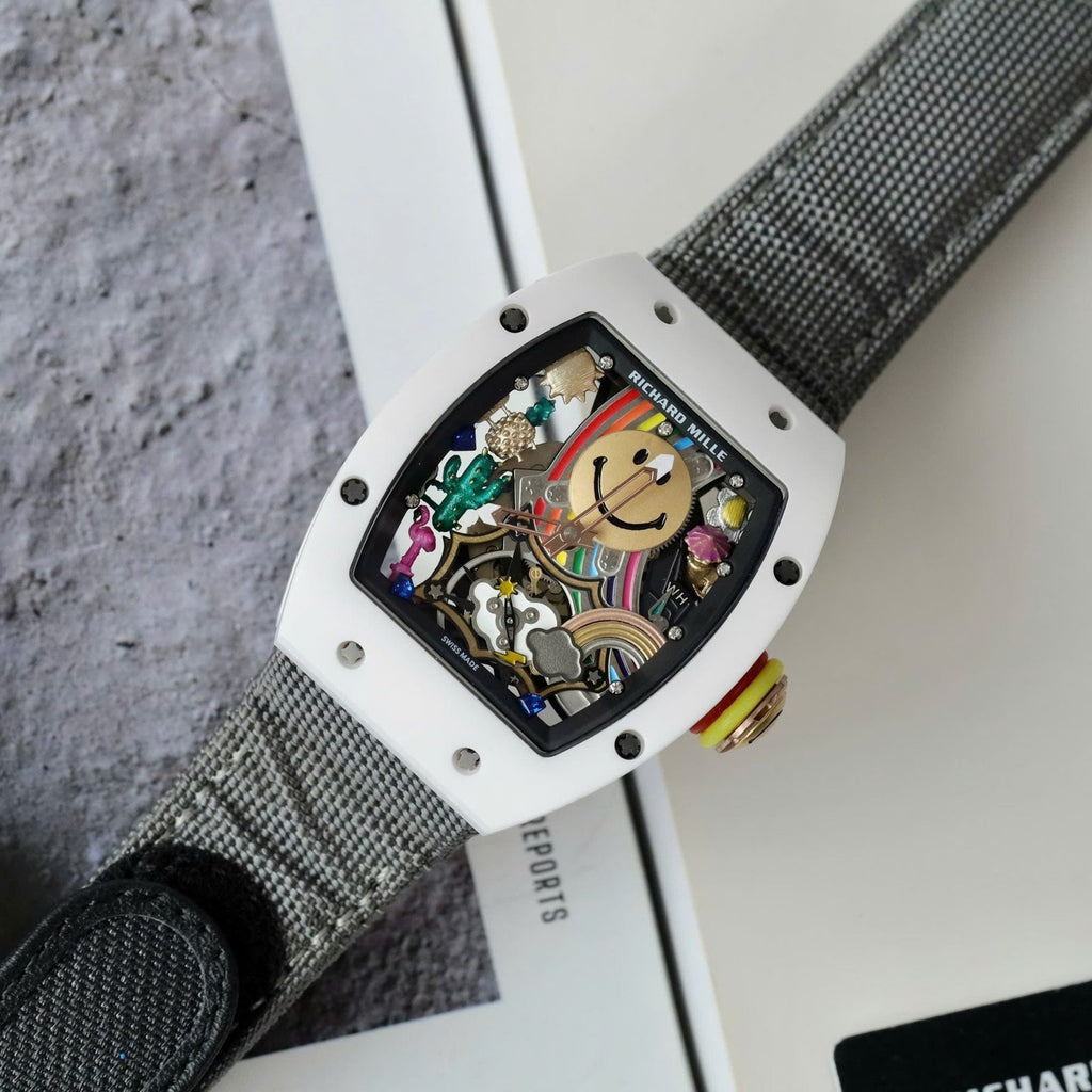 Richard Mille Watch RM88 Smiley Fabic Nato Gray 42mm