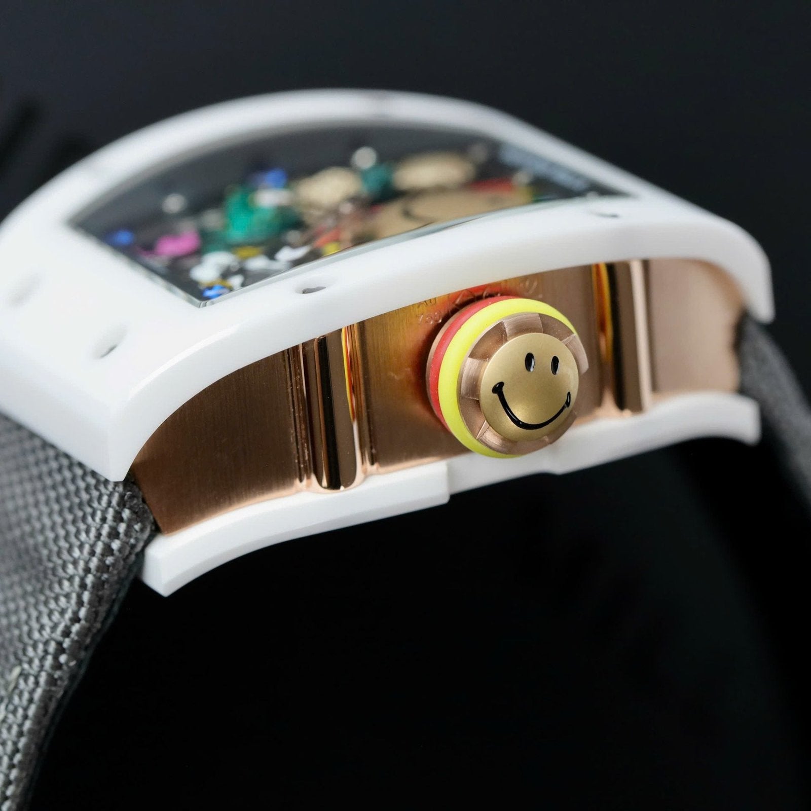 Richard Mille Watch RM88 Smiley Fabic Nato Gray 42mm