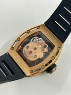 Richard Mille Watch RM052 Rose Gold Skull Rubber Strap 42mm