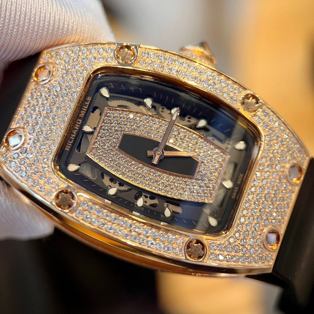 Richard Mille RM007 Gold Wrapped  Watch With Moissanite Diamonds 36mm