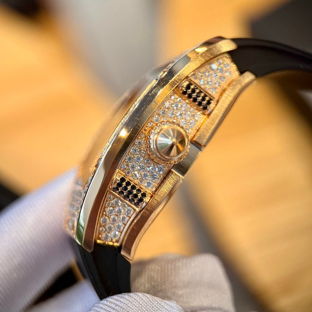 Richard Mille RM007 Gold Wrapped  Watch With Moissanite Diamonds 36mm