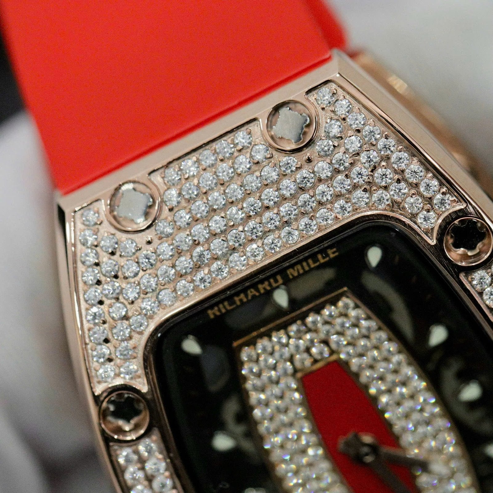 Richard Mille RM007 Watch  Moissanite Diamonds Red 36mm