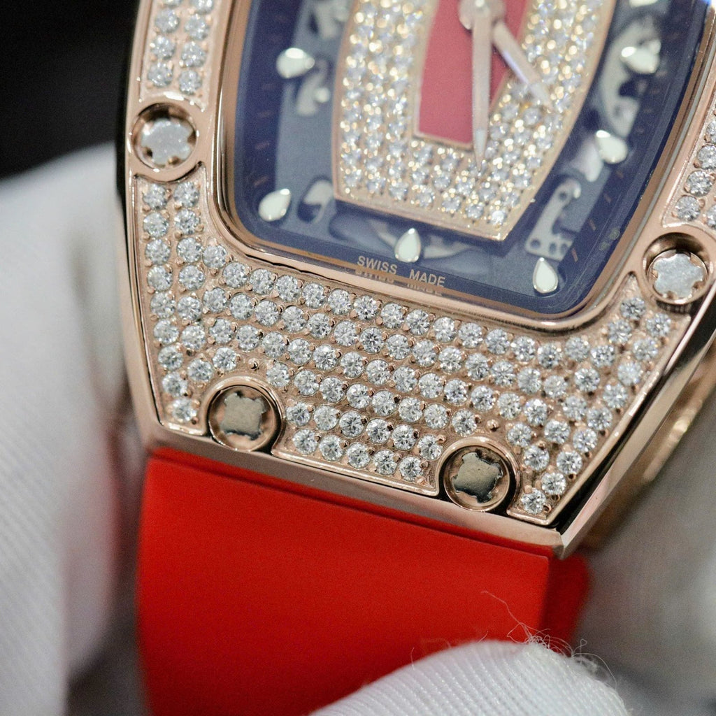 Richard Mille RM007 Watch  Moissanite Diamonds Red 36mm
