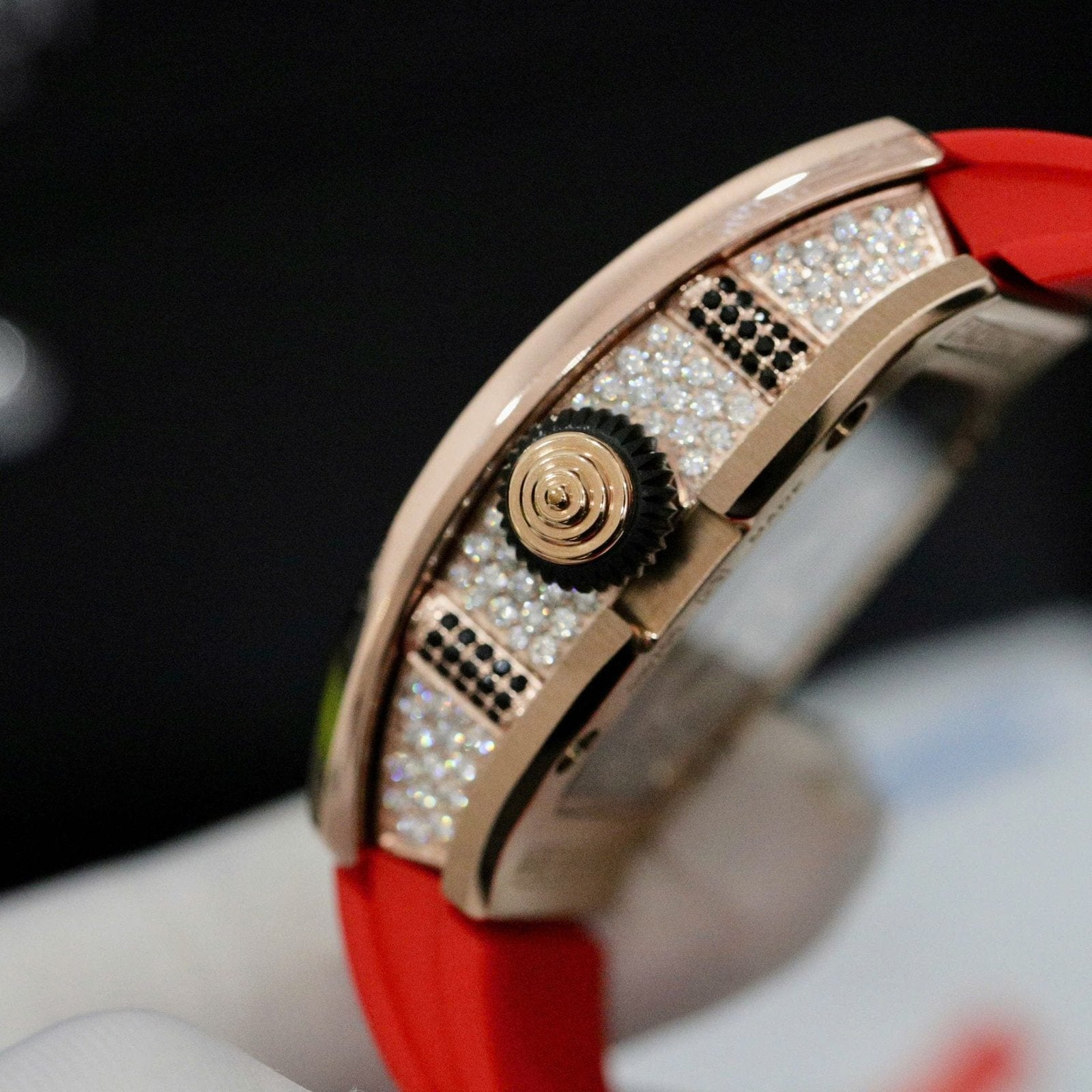 Richard Mille RM007 Watch  Moissanite Diamonds Red 36mm