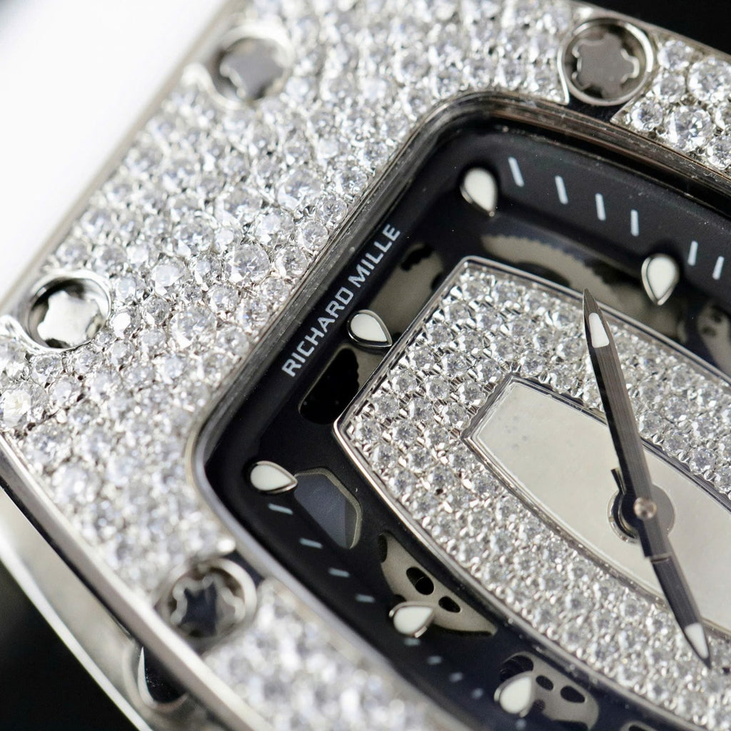 Richard Mille RM007 Watch White  Full Moissanite Diamonds 36mm