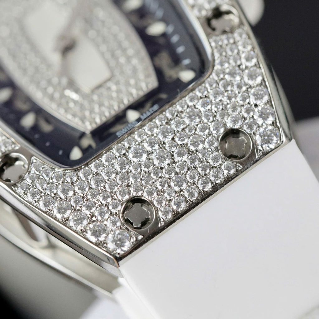 Richard Mille RM007 Watch White  Full Moissanite Diamonds 36mm