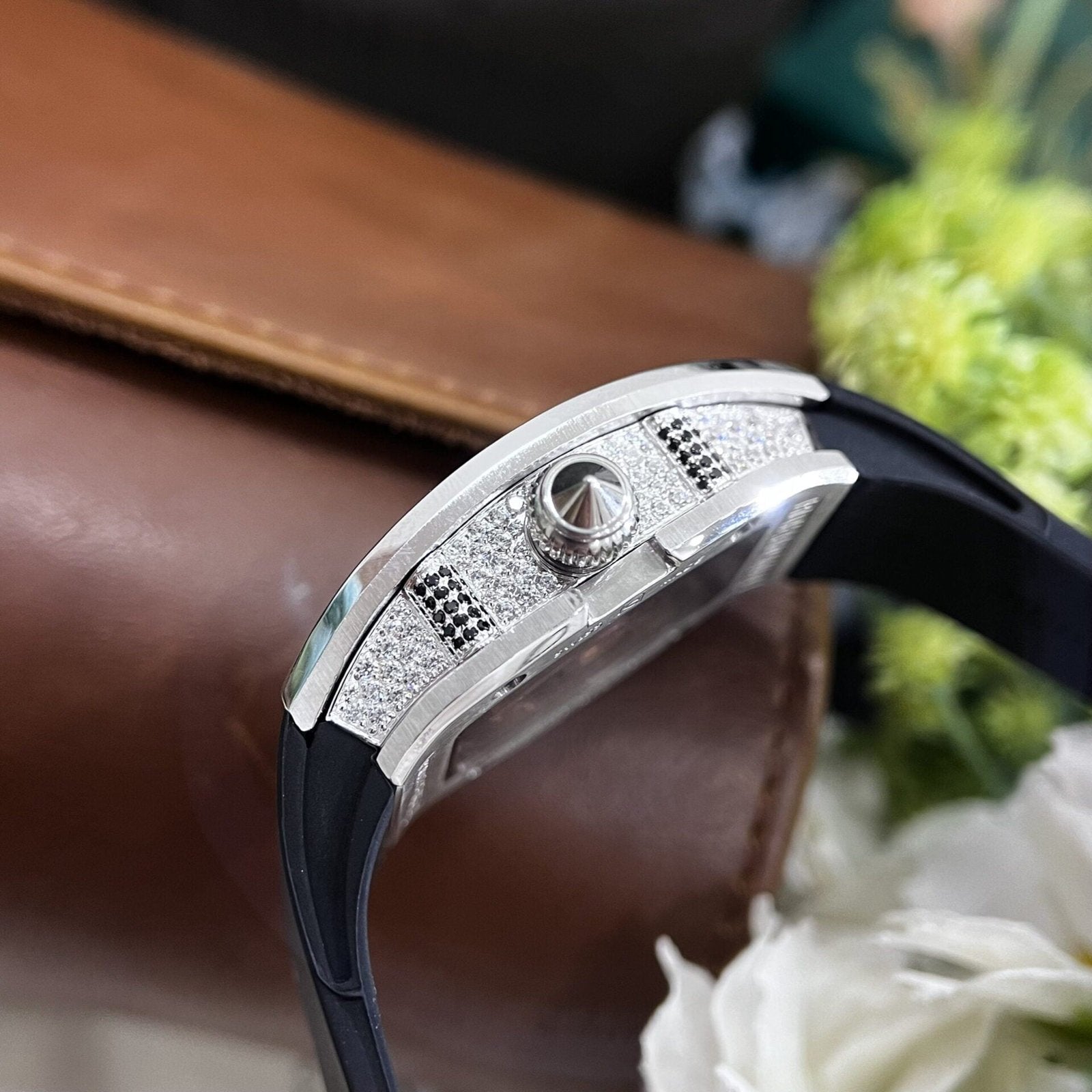 Richard Mille Watch RM007 Red Dial Rubber Strap 36mm