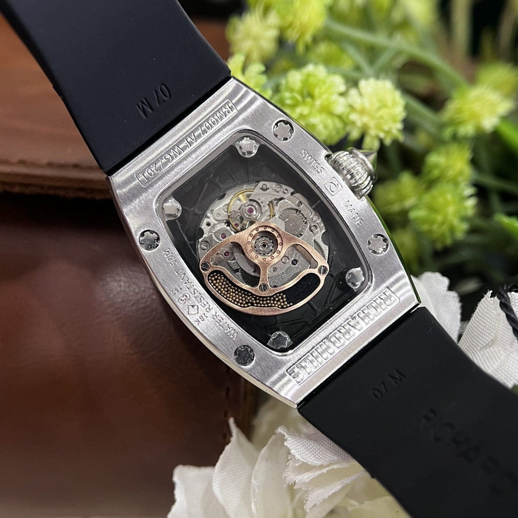 Richard Mille Watch RM007 Red Dial Rubber Strap 36mm