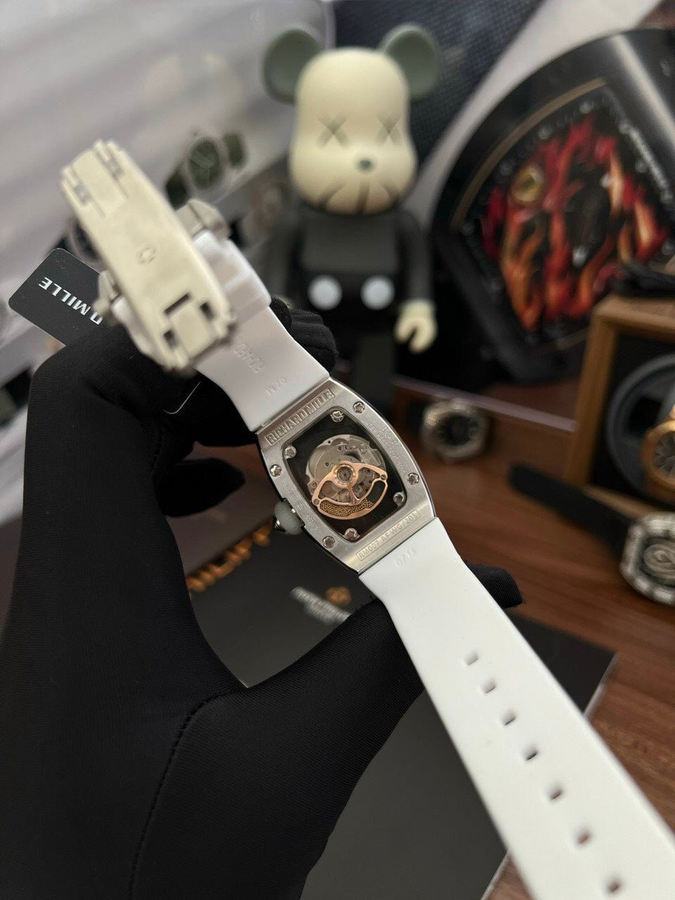 Richard Mille Watch RM007 Mother Of Pearl Dial Rubber Strap 36mm