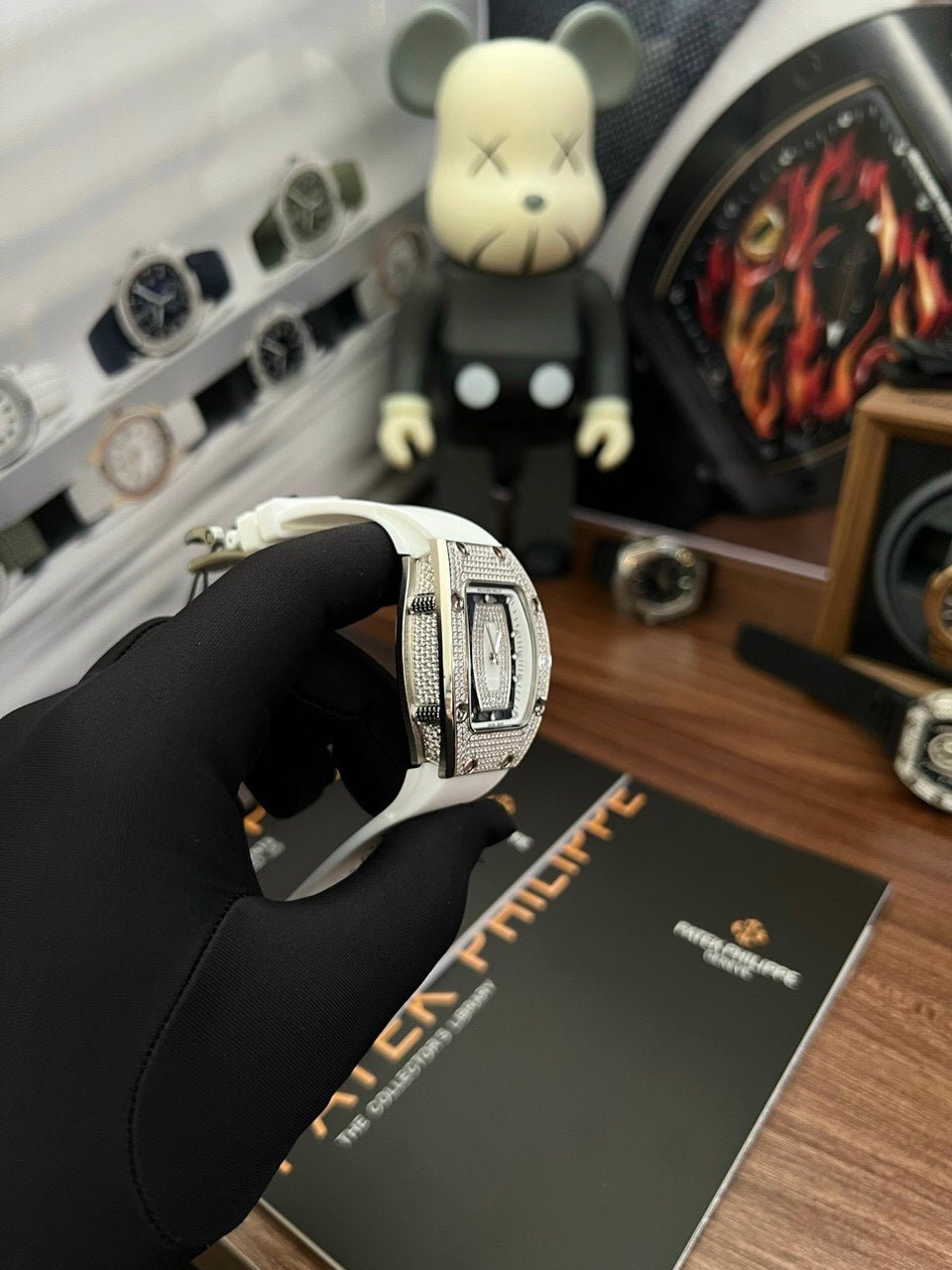 Richard Mille Watch RM007 Mother Of Pearl Dial Rubber Strap 36mm