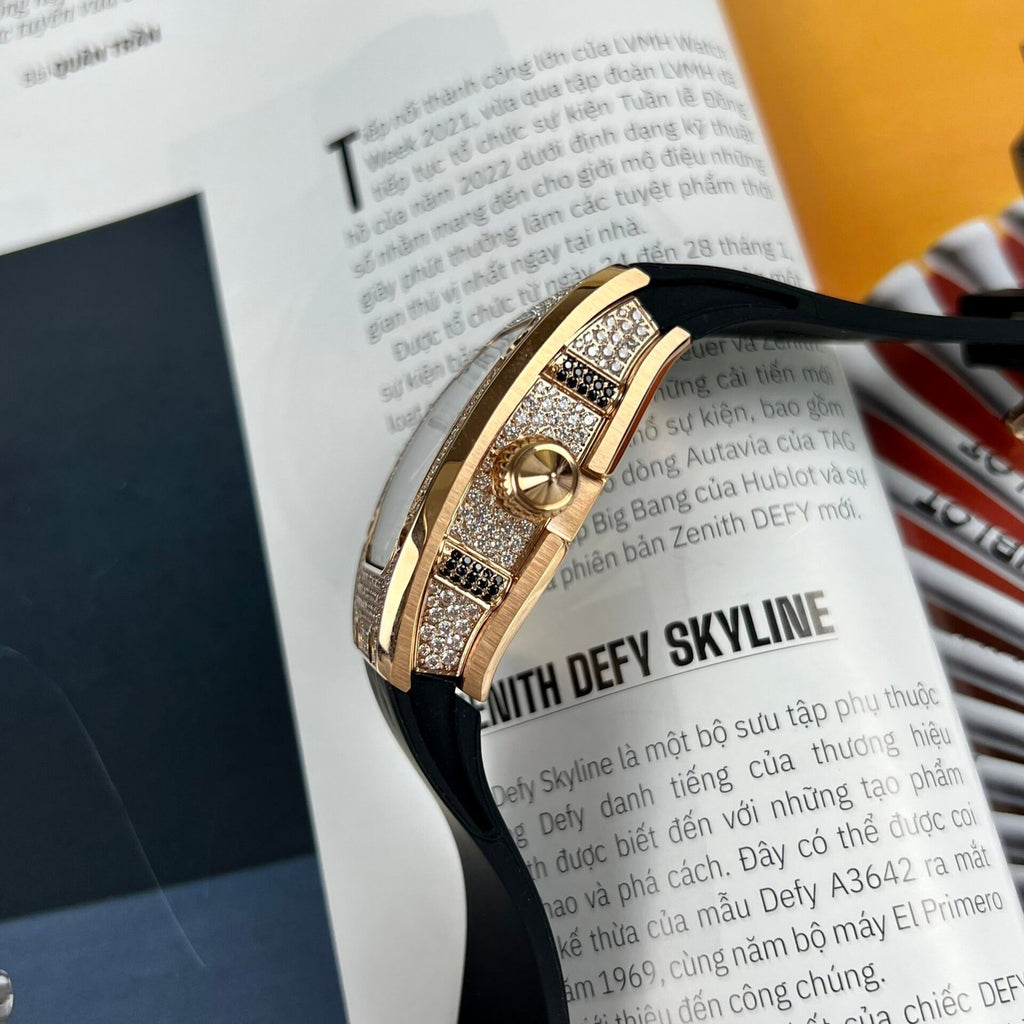 Richard Mille RM007 Watch Rose Gold With Full Stone 36mm