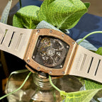 Richard Mille RM011 Watch Full Diamond White Rubber Strap 44mm