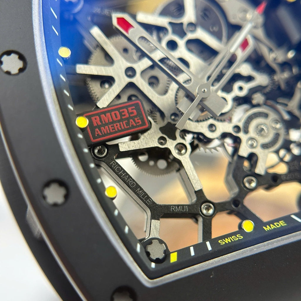 Richard Mille RM035 Americas Toro  Watch Black Ceramic Rubber Strap 40x48mm