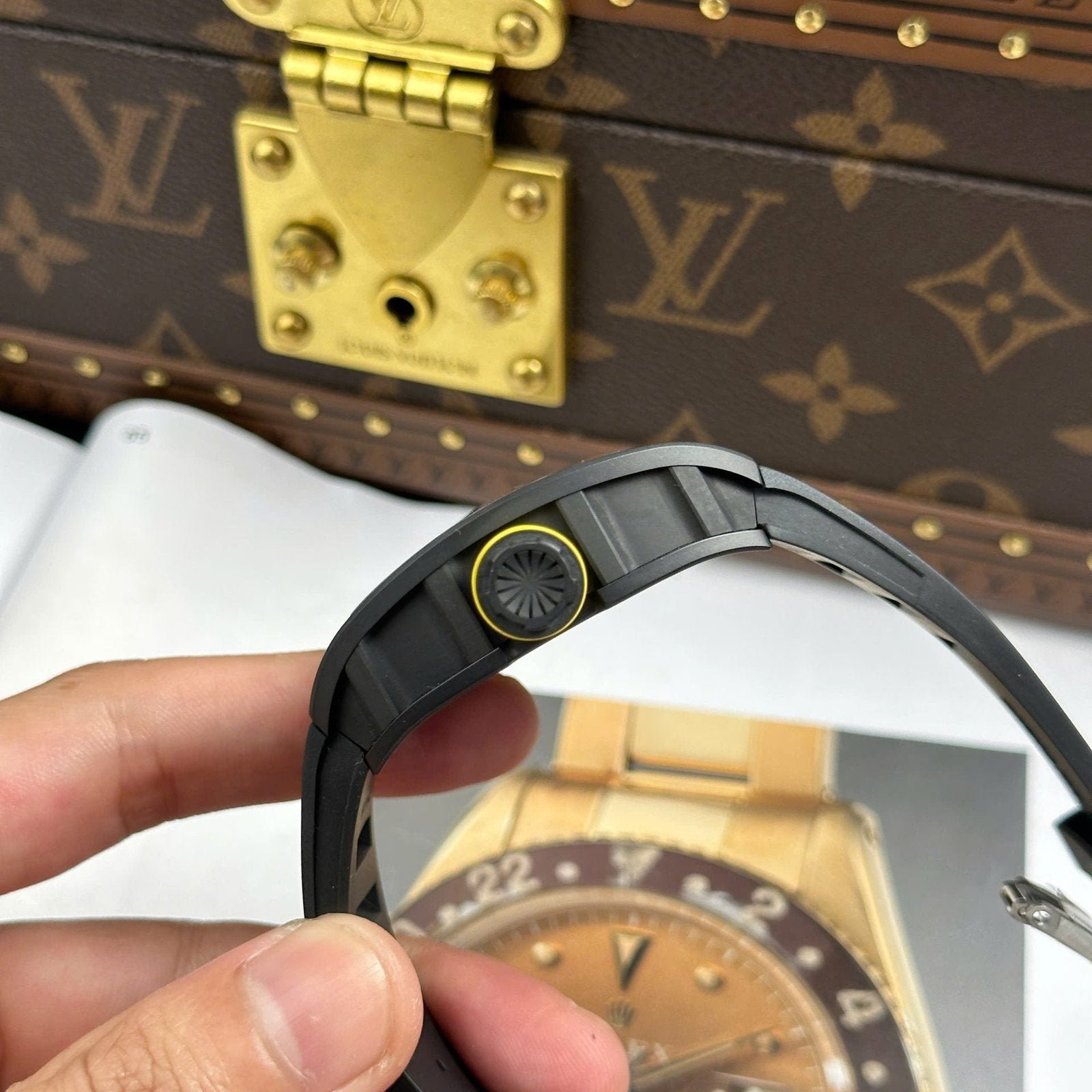 Richard Mille RM035 Americas Toro  Watch Black Ceramic Rubber Strap 40x48mm
