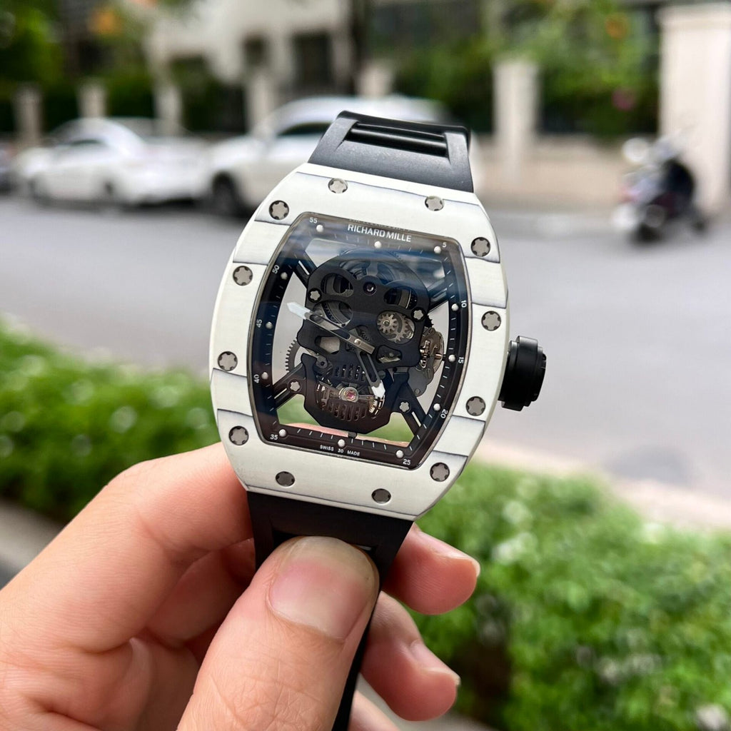 Richard Mille Watch RM052 Tourbillon Skull Carbon Rubber Strap 43mm