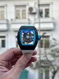 Richard Mille RM055 Watch Full Carbon White Rubber Strap  45mm