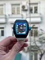 Richard Mille RM055 Watch Full Carbon White Rubber Strap  45mm
