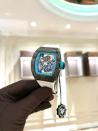 Richard Mille  Watch RM055 Carbon White Rubber Strap 45mm