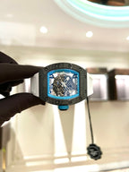 Richard Mille  Watch RM055 Carbon White Rubber Strap 45mm