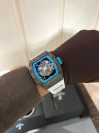 Richard Mille  Watch RM055 Carbon White Rubber Strap 45mm