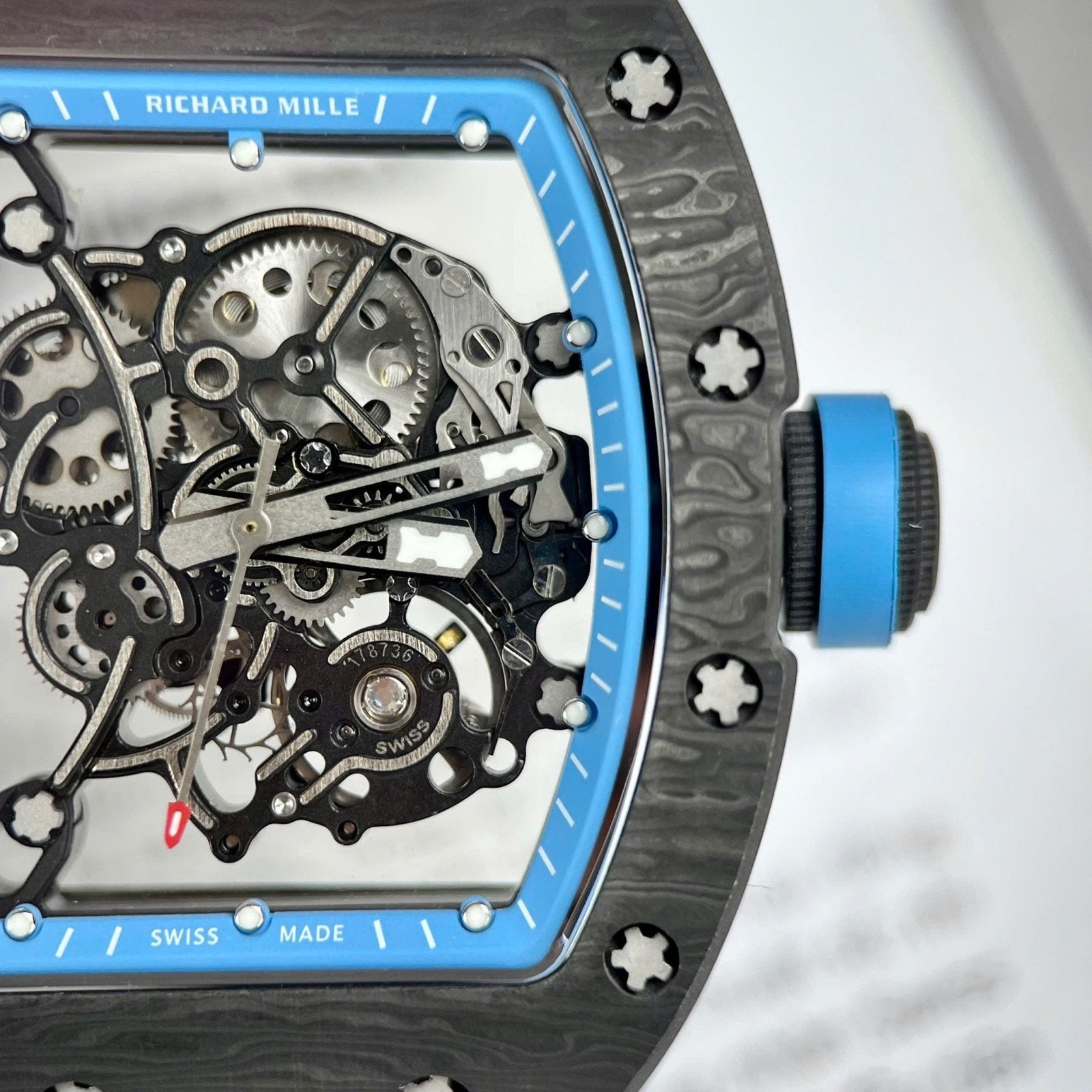 Richard Mille RM055  Watch Full Carbon Case Rubber Strap 45mm