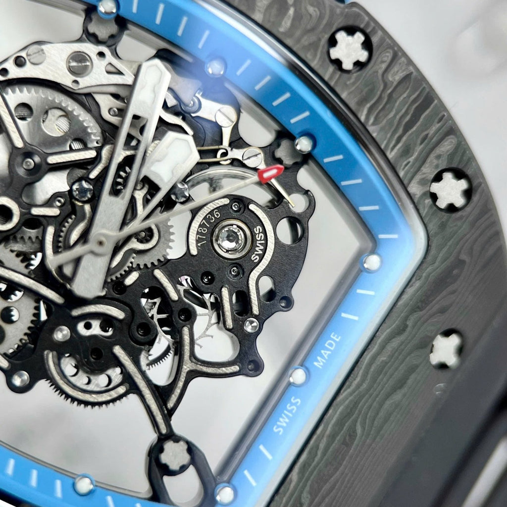 Richard Mille RM055  Watch Full Carbon Case Rubber Strap 45mm