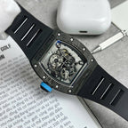 Richard Mille RM055  Watch Full Carbon Case Rubber Strap 45mm