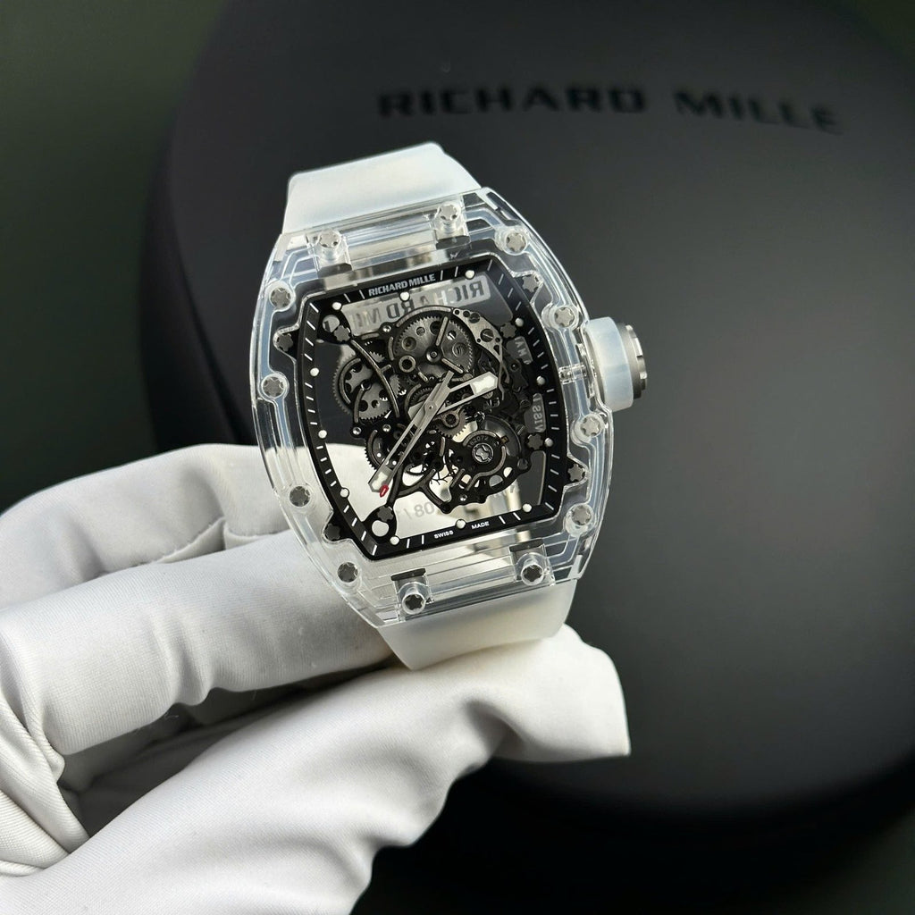 Richard Mille RM055 Sapphire Crystal Watch Rubber Strap 45mm
