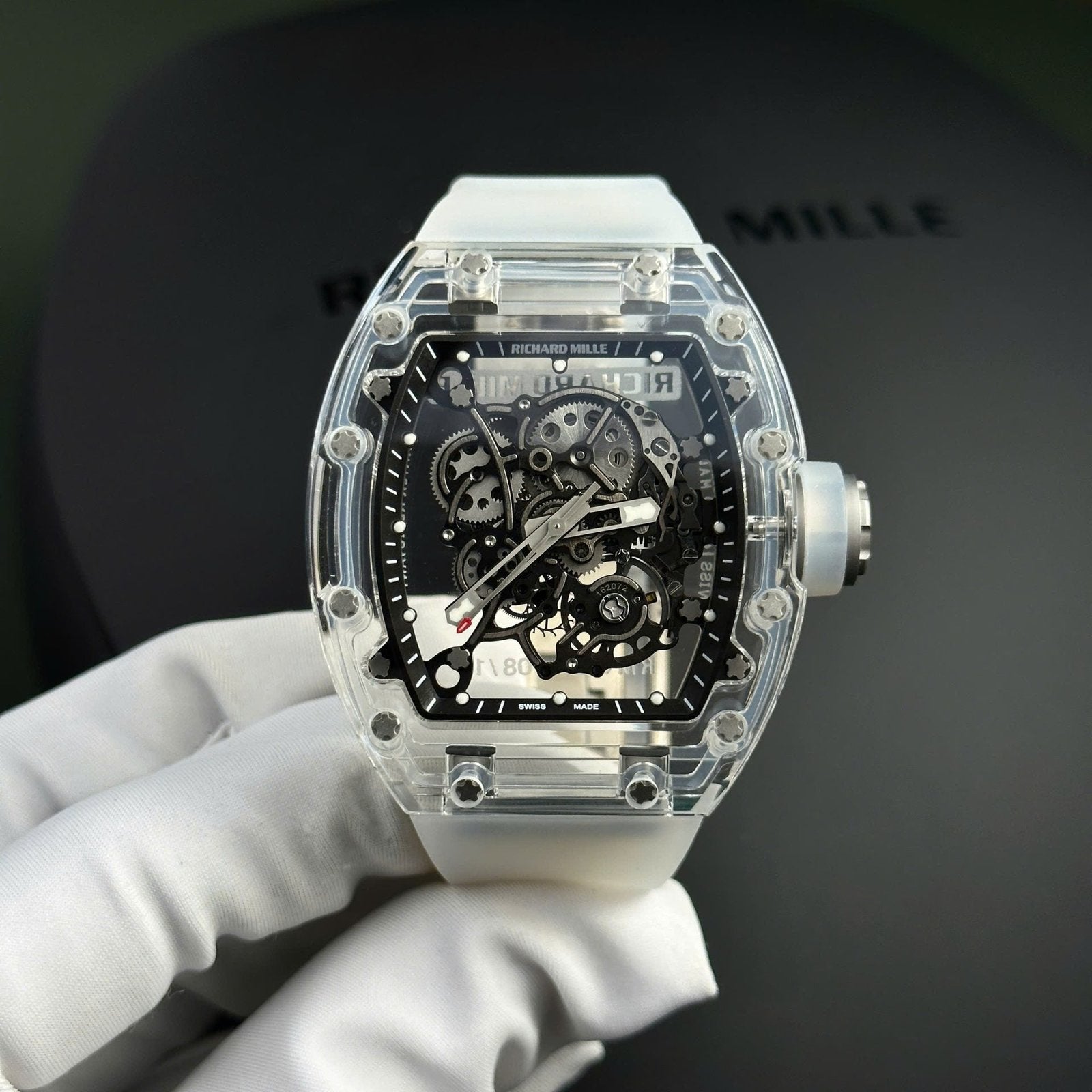 Richard Mille RM055 Sapphire Crystal Watch Rubber Strap 45mm