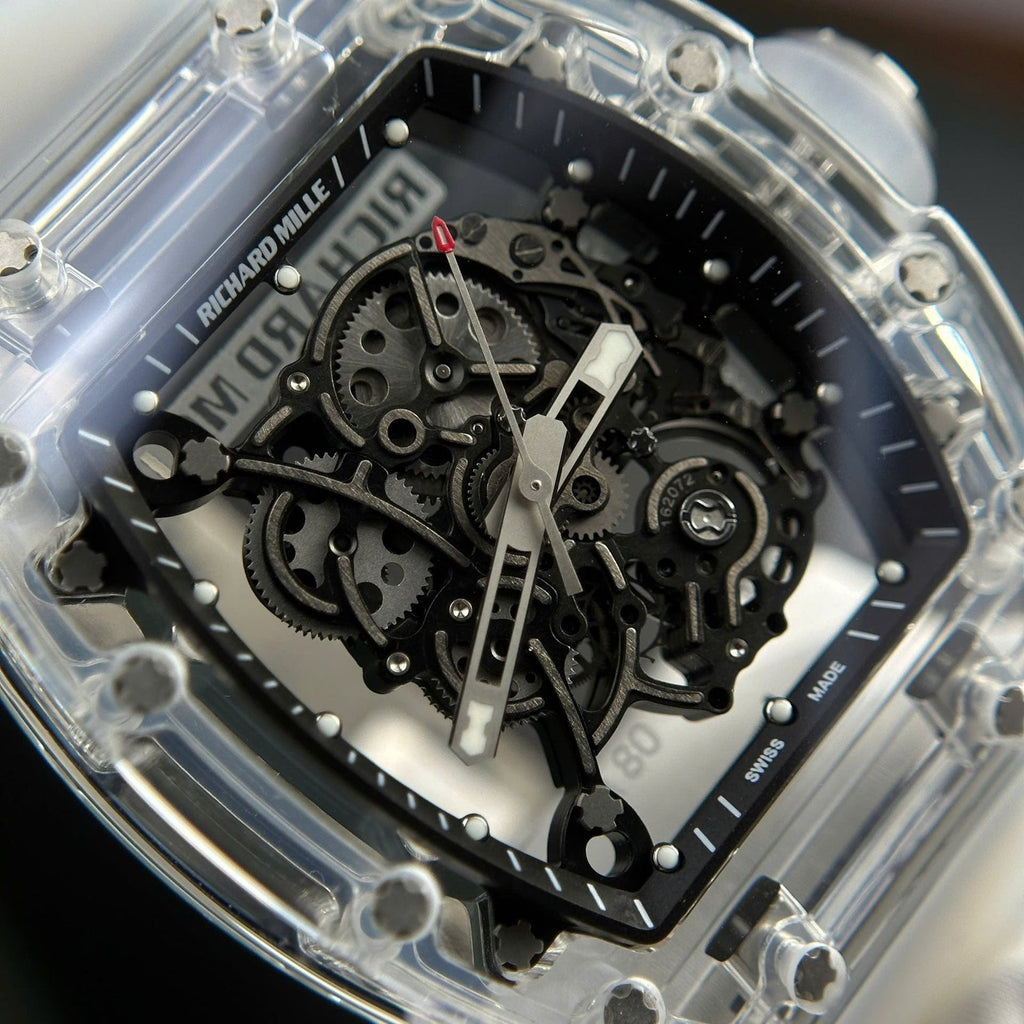 Richard Mille RM055 Sapphire Crystal Watch Rubber Strap 45mm