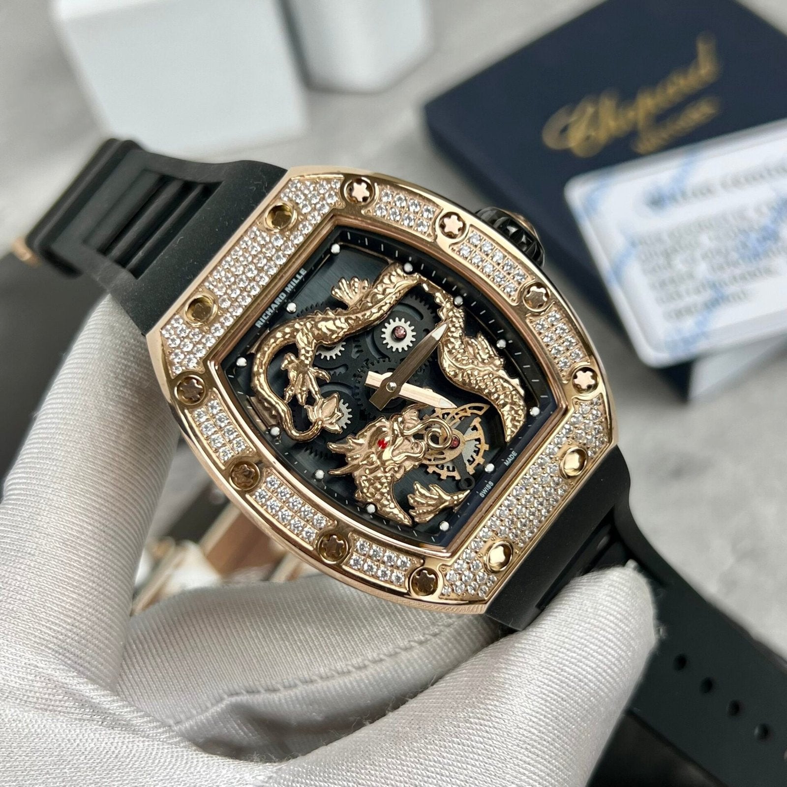 Richard Mille RM057 Jackie Chan  Watch With Full Diamonds 44mm