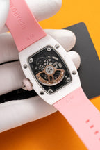 Richard Mille RM07-01 Ceramic Watch Pink Rubber Strap 36mm