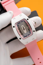 Richard Mille RM07-01 Ceramic Watch Pink Rubber Strap 36mm