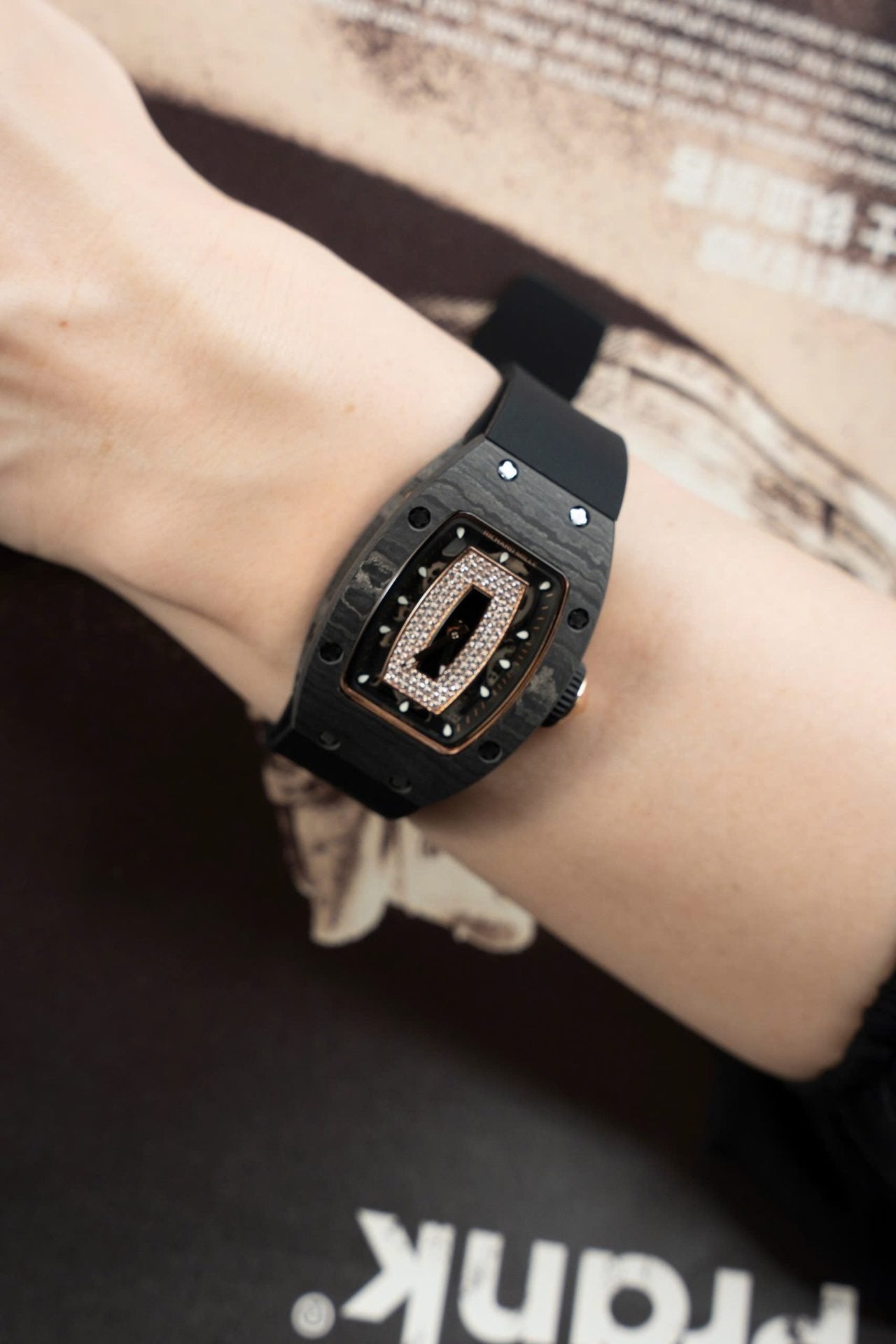 Richard Mille RM07-01 Carbon Watch Black Rubber Strap 36mm
