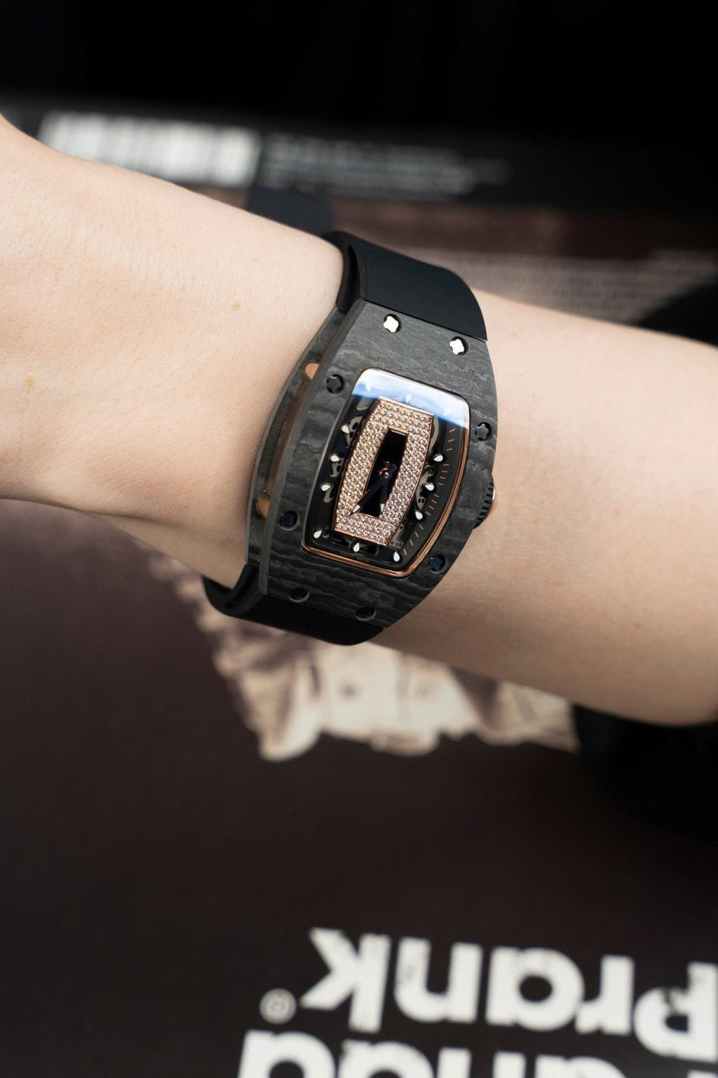 Richard Mille RM07-01 Carbon Watch Black Rubber Strap 36mm