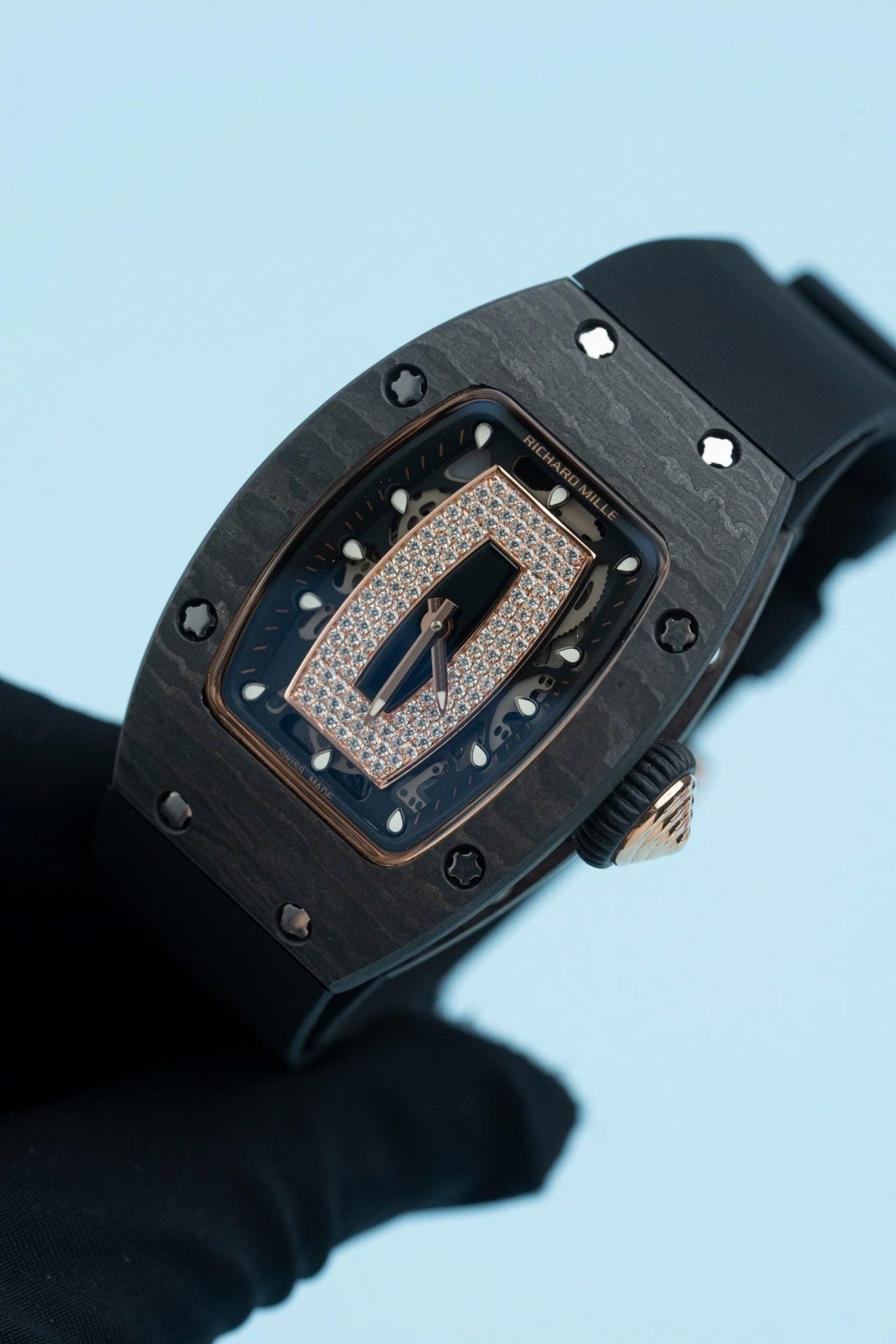 Richard Mille RM07-01 Carbon Watch Black Rubber Strap 36mm
