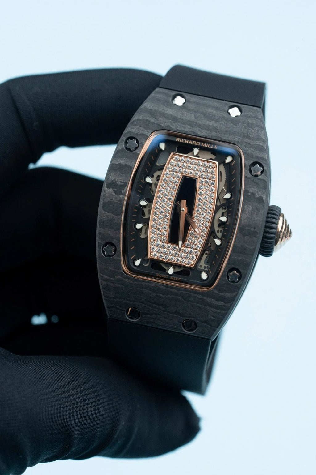 Richard Mille RM07-01 Carbon Watch Black Rubber Strap 36mm