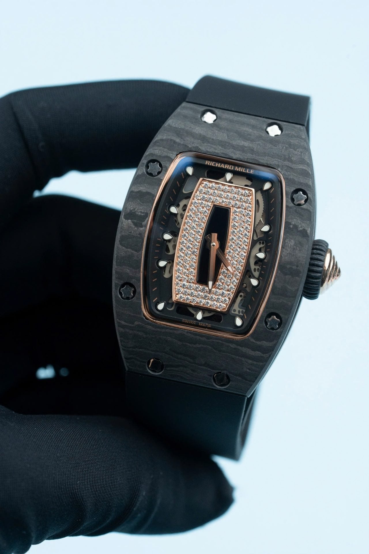 Richard Mille RM07-01 Carbon Watch Black Rubber Strap 36mm