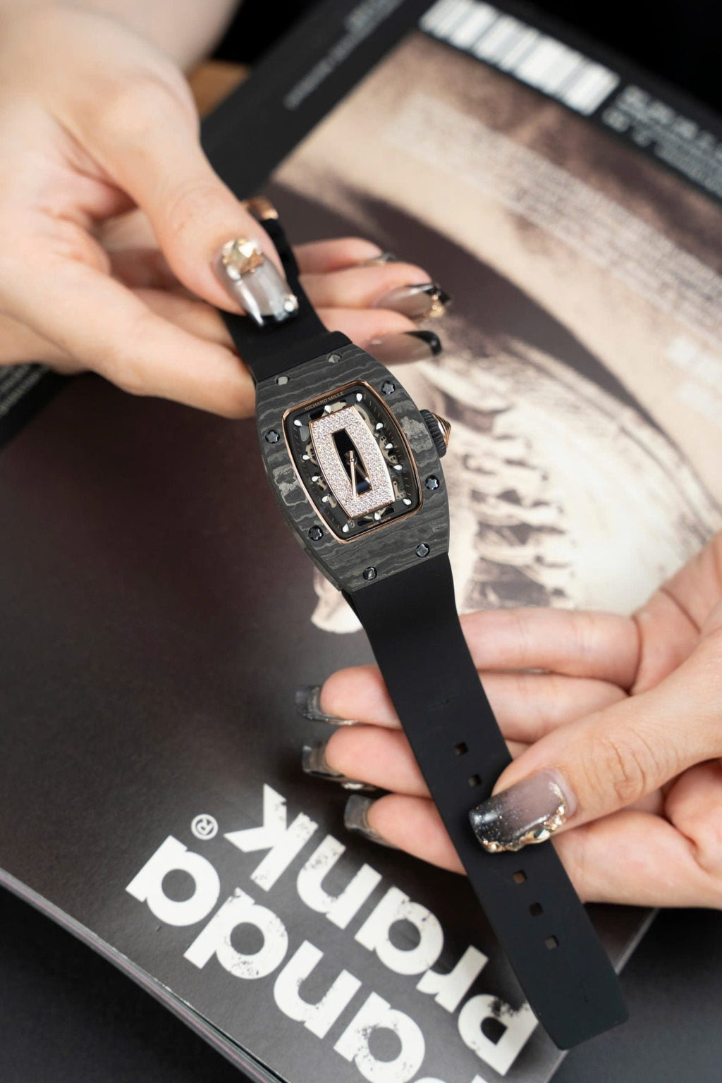 Richard Mille RM07-01 Carbon Watch Black Rubber Strap 36mm