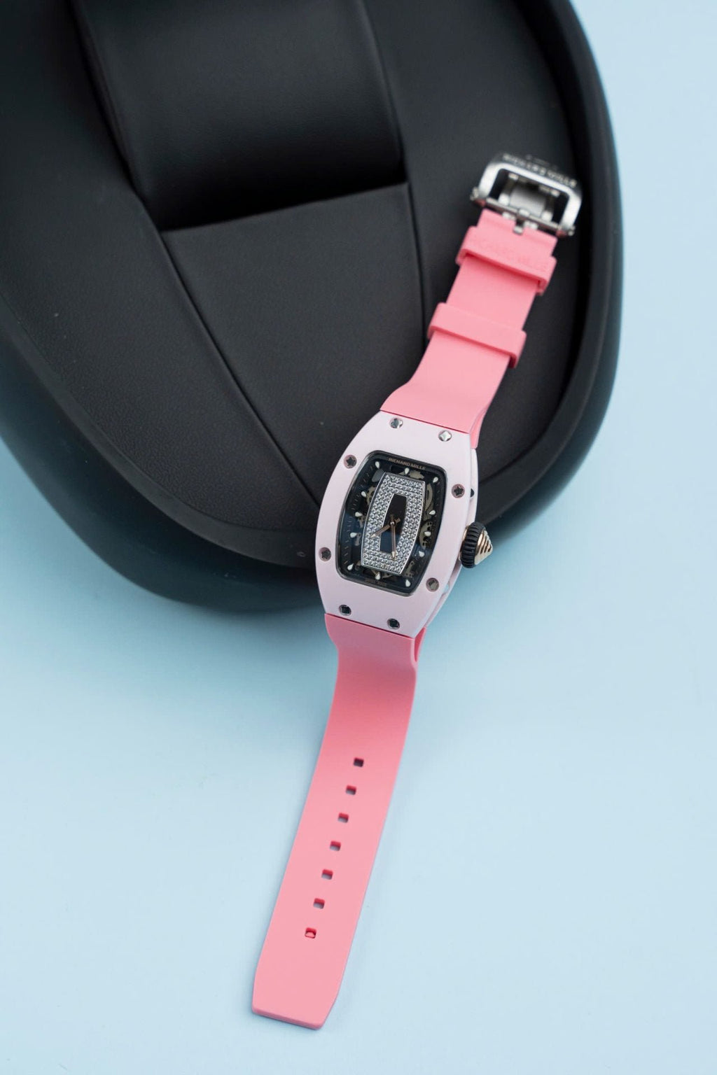Richard Mille RM07-01 Ceramic Watch Pink Rubber Strap 36mm