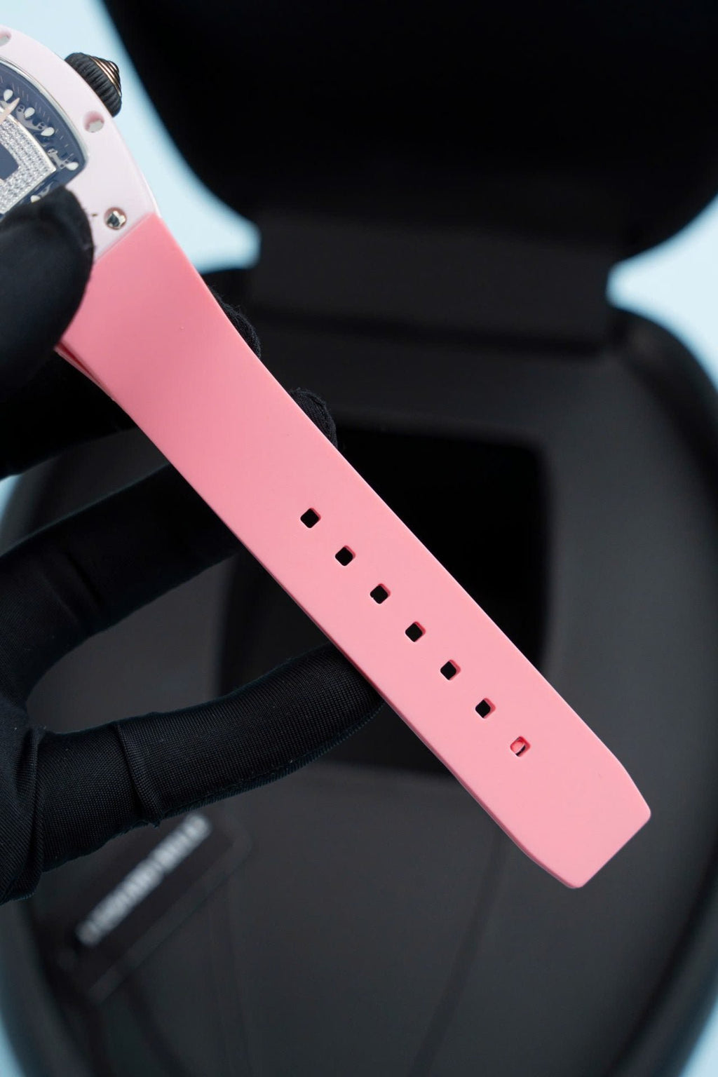 Richard Mille RM07-01 Ceramic Watch Pink Rubber Strap 36mm