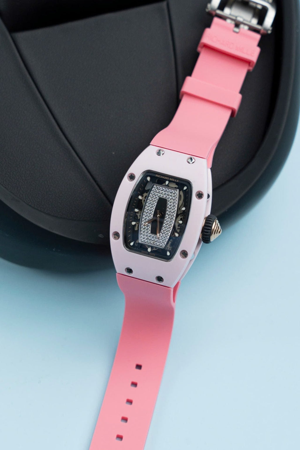 Richard Mille RM07-01 Ceramic Watch Pink Rubber Strap 36mm